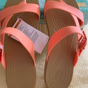 Crocs tulum toe past sandal W size 10 New